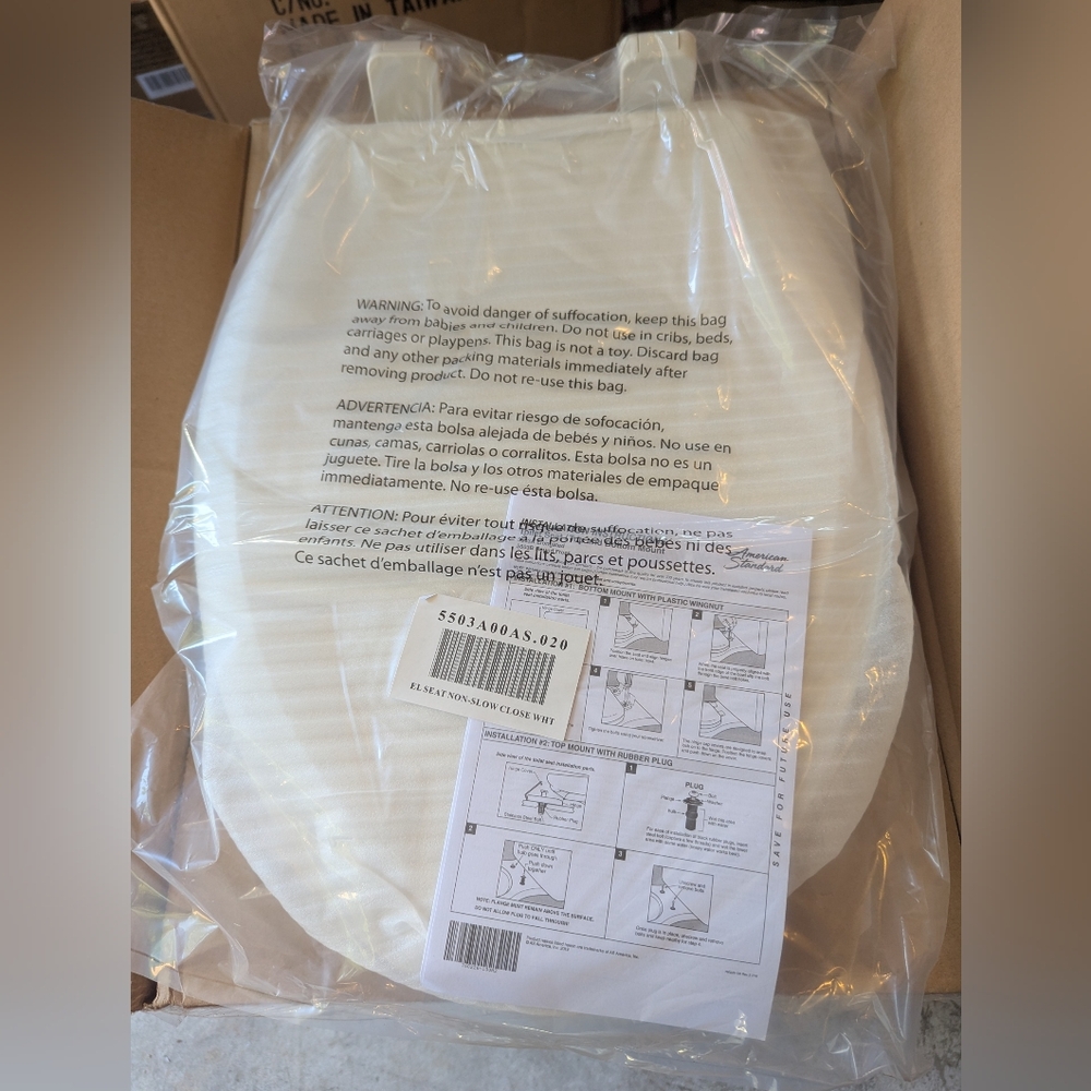 American Standard Toilet Seat White Elongated